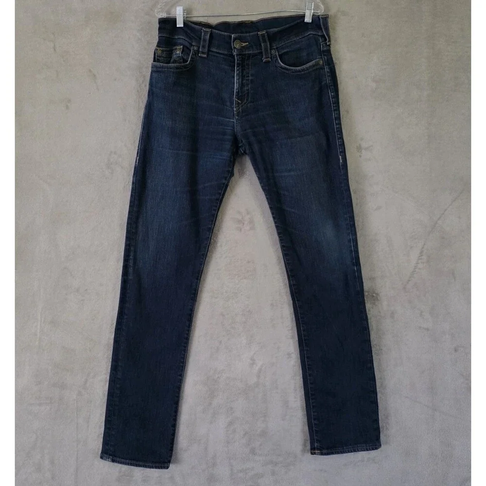 True Religion Geno Relaxed Slim Boot Cut Jeans Blue Sz 33 X 34